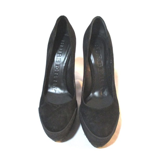 NEW BURBERRY Suede Leather High Heel Platform Shoe - Picture 5 of 7